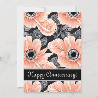 Botanical Light Peach Floral Holiday Card