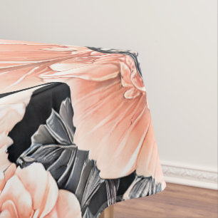 Botanical Light Peach Floral Pattern  Tablecloth