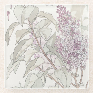 Botanical Lilac Glass Coaster