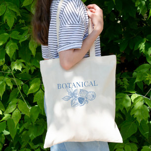 Botanical, line art fig tote bag
