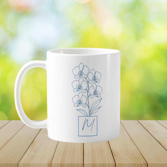 Botanical Line Art Monogram Cofee Mug (Creator Uploaded)