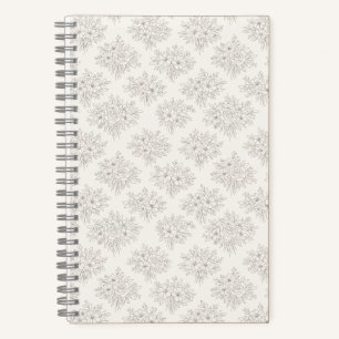Botanical Line Bouquet Pattern Notebook