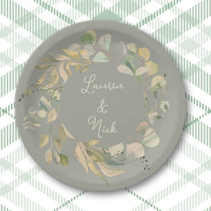 Botanical look! Wedding Personalised plates