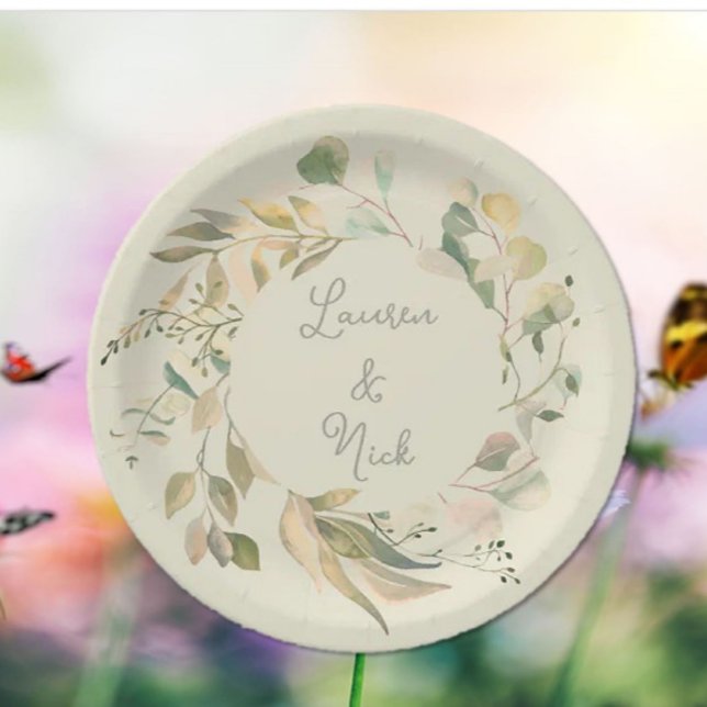 Botanical look! Wedding Personalised plates (Creator Uploaded)