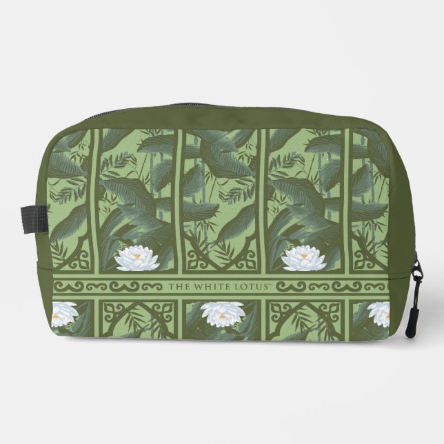 Botanical Lotus Panel Pattern - The White Lotus Dopp Kit (Front)