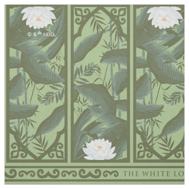 Botanical Lotus Panel Pattern - The White Lotus Fabric (Swatch)