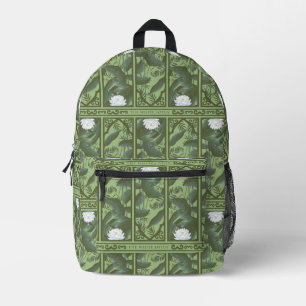 Botanical Lotus Panel Pattern - The White Lotus Printed Backpack