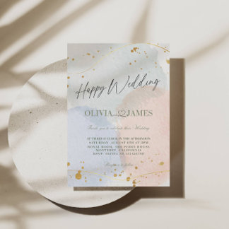 Botanical Luxury Wedding - Happy Wedding Party Invitation