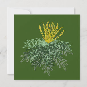 Botanical Mahonia Shrub Hand Drawn Green Card