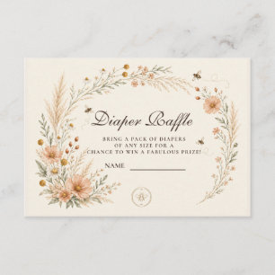 Botanical Mama To Bee Diaper Raffle Enclosure Card