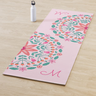 Botanical Mandala Floral Monogrammed Yoga Mat