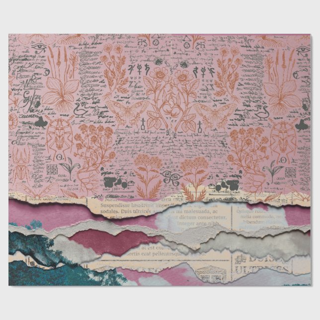 botanical manuscript wrapping paper (Flat)