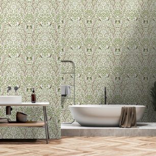Botanical Marble Pattern Smooth Vinyl Wallpaper