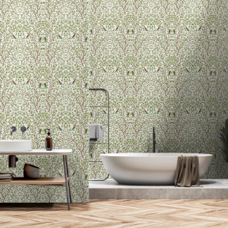 Botanical Marble Pattern Smooth Vinyl Wallpaper