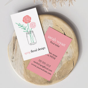 Botanical Mason Jar Business Cards