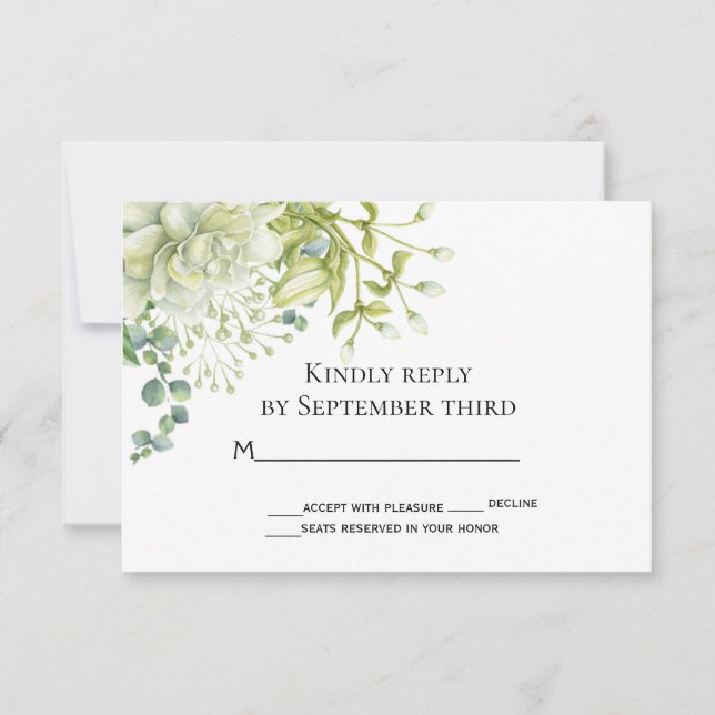 Botanical Matrimony RSVP Card (Front)