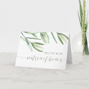 Botanical Matron of Honour WeddingProposal Cards