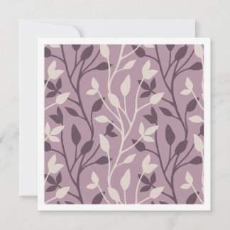 Botanical Mauve Leaf Elegant Chic Stationery Card
