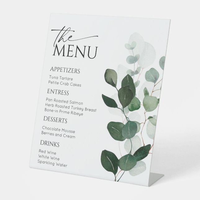  Botanical Menu Sign, Modern Menu Sign (Front)