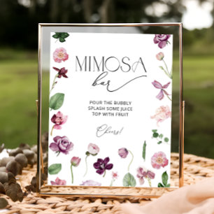 Botanical Mimosa Bar Drink Sign