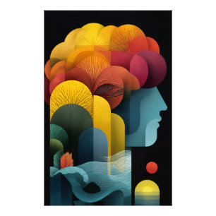 Botanical Mind Profile Vibrant Layers Photo Print