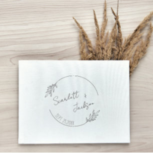Botanical Minimalist Hand-written Save the Date Se Self-inking Stamp