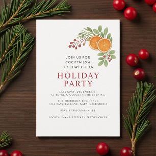 Botanical Minimalist Holiday Party Christmas  Invitation