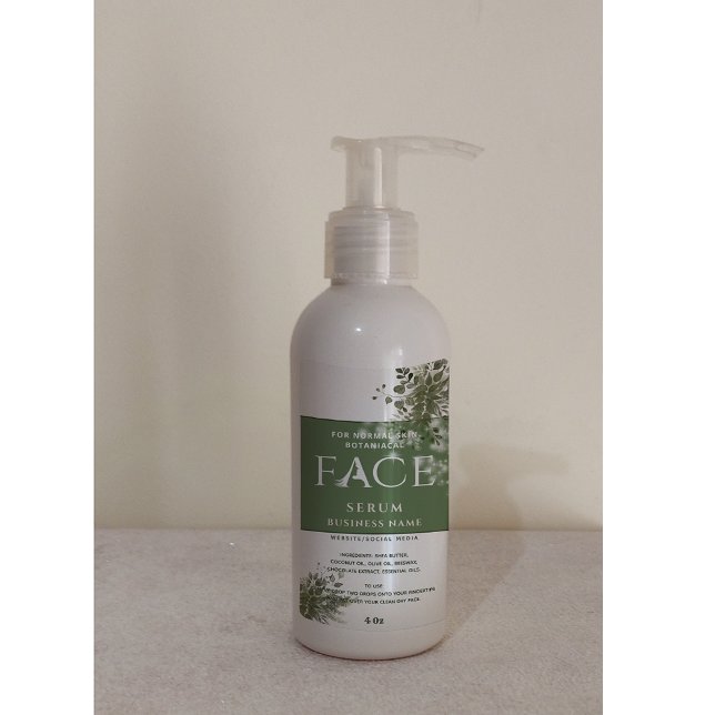 Botanical Modern  sparkle FACE serum label (Creator Uploaded)