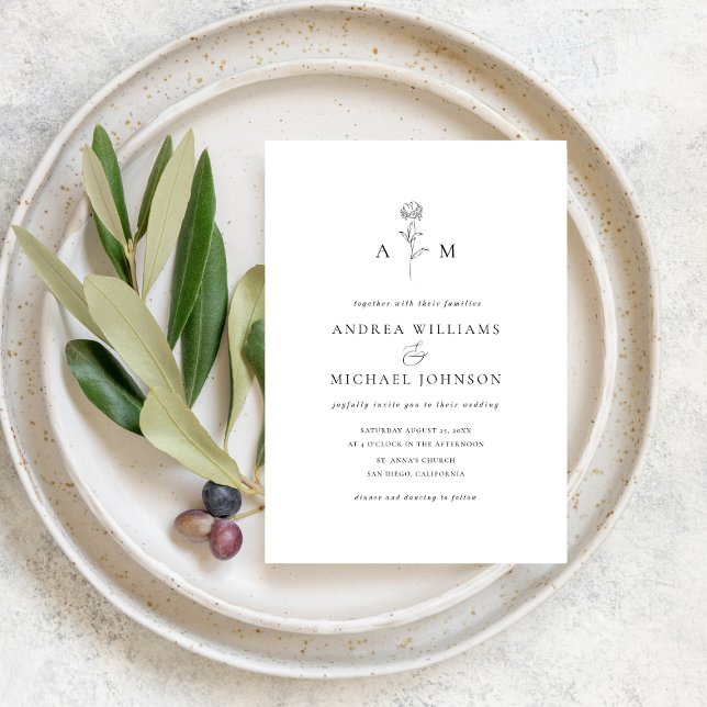 Botanical Monogram Ampersand Photo Wedding Invitation (Creator Uploaded)