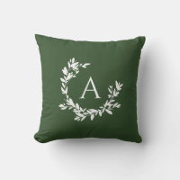 Botanical Monogram Initial Forest Hunter Green