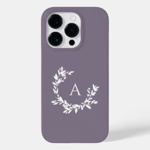 Botanical Monogram Initial Lavender Purple Case-Mate iPhone 14 Pro Case