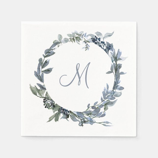 Botanical Monogram Napkin (Front)