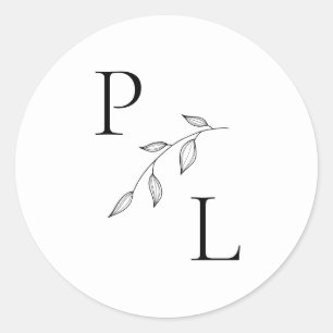 Botanical Monogram Small Sticker Label Seal