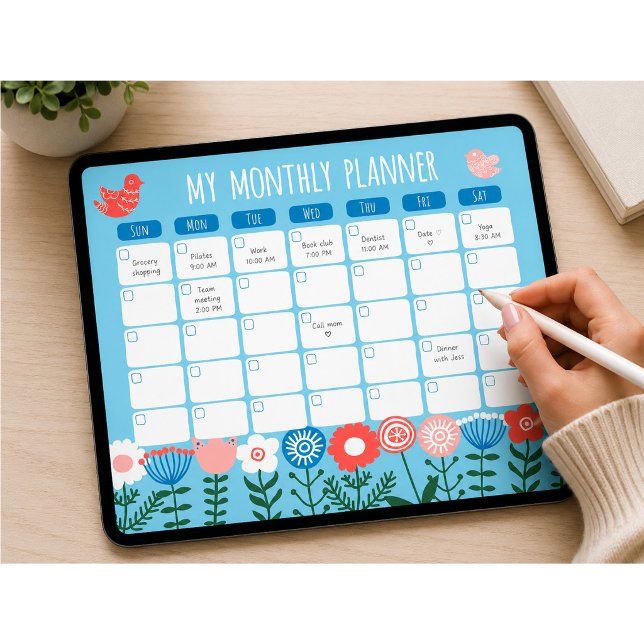 Botanical Monthly Planner Template Poster (Creator Uploaded)