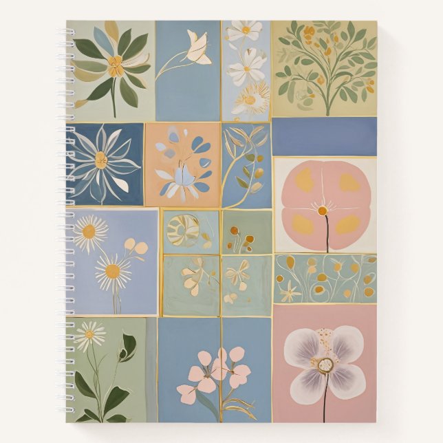 Botanical Mosaic in Bloom Notebook (Front)