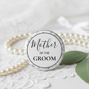 Botanical Mother of the Groom Wedding Party 6 Cm Round Badge