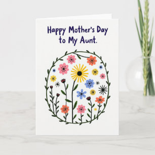 Botanical Mothers Day Aunt Card