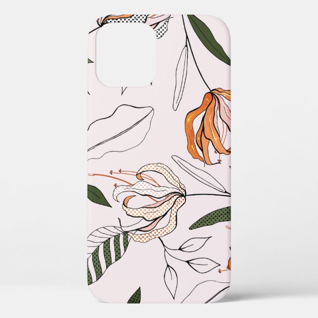 Botanical motifs, isolated, flower seamless. Case-Mate iPhone case (Back)