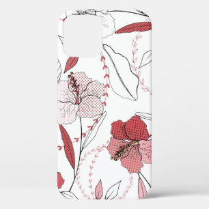 Botanical motifs. Isolated seamless flower pattern iPhone 12 Case