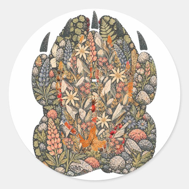 Botanical Mountain Goat Hoof Alpine Nature Sticker (Front)