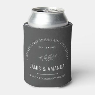 Botanical Mountain Wedding | Charcoal Can Cooler