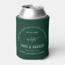 Botanical Mountain Wedding Forest Can Cooler