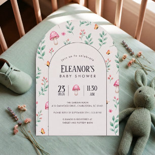 Botanical Mushroom Baby Shower Invitation