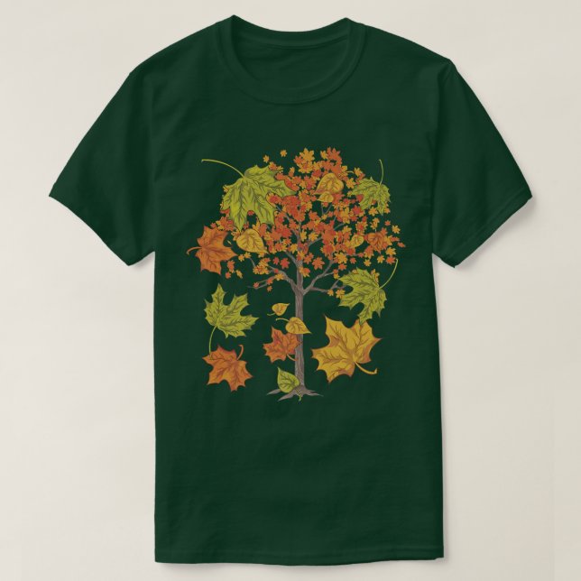 Botanical Nature Autumn Wildlife Forest Thanksgivi T-Shirt (Design Front)