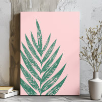 Botanical Nature Tropical Illustration Pink Green