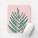 Botanical Nature Tropical Illustration Pink Green Mouse Pad<br><div class="desc">A modern minimalist pink and green botanical nature illustration of a pretty palm frond.</div>