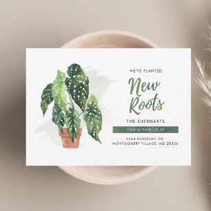 Botanical New Roots Boho Moving Announcement Card
