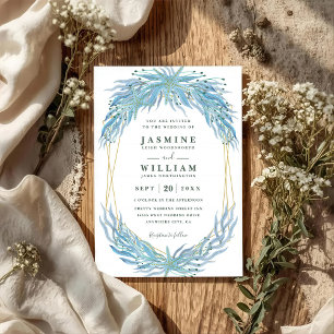 Botanical Ocean Starfish Elegant QR Code Wedding Invitation