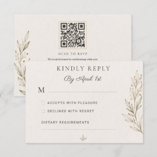 Botanical Olive Branch Wedding RSVP Card