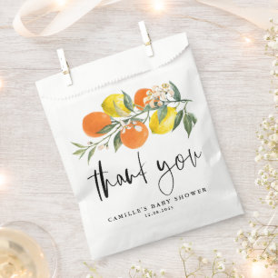 Botanical Orange and Lemon Baby Shower Thank You Favour Bags